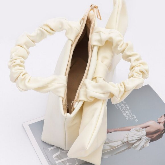 Nylon Top Handle Bag With Bow Front Clutch - Picture 10 of 12